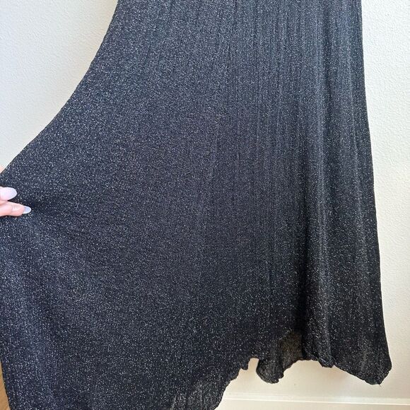 NWT Zara Knitwear Long Black Strappy Metallic Sparkle Party Dress Size small - Picture 5 of 7